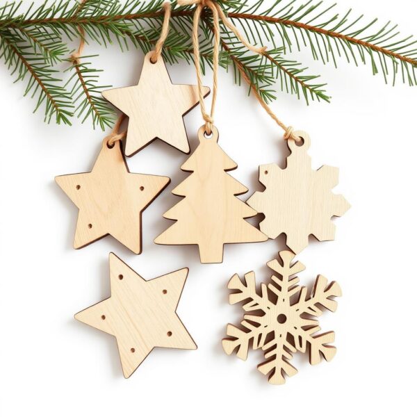 Natural Wooden Christmas Ornaments